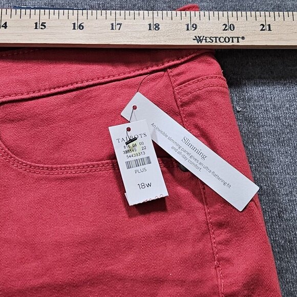 Talbots Jeggings Womens 18W Berry Pink Ankle Length Slimming High Rise Stretch - Picture 5 of 16